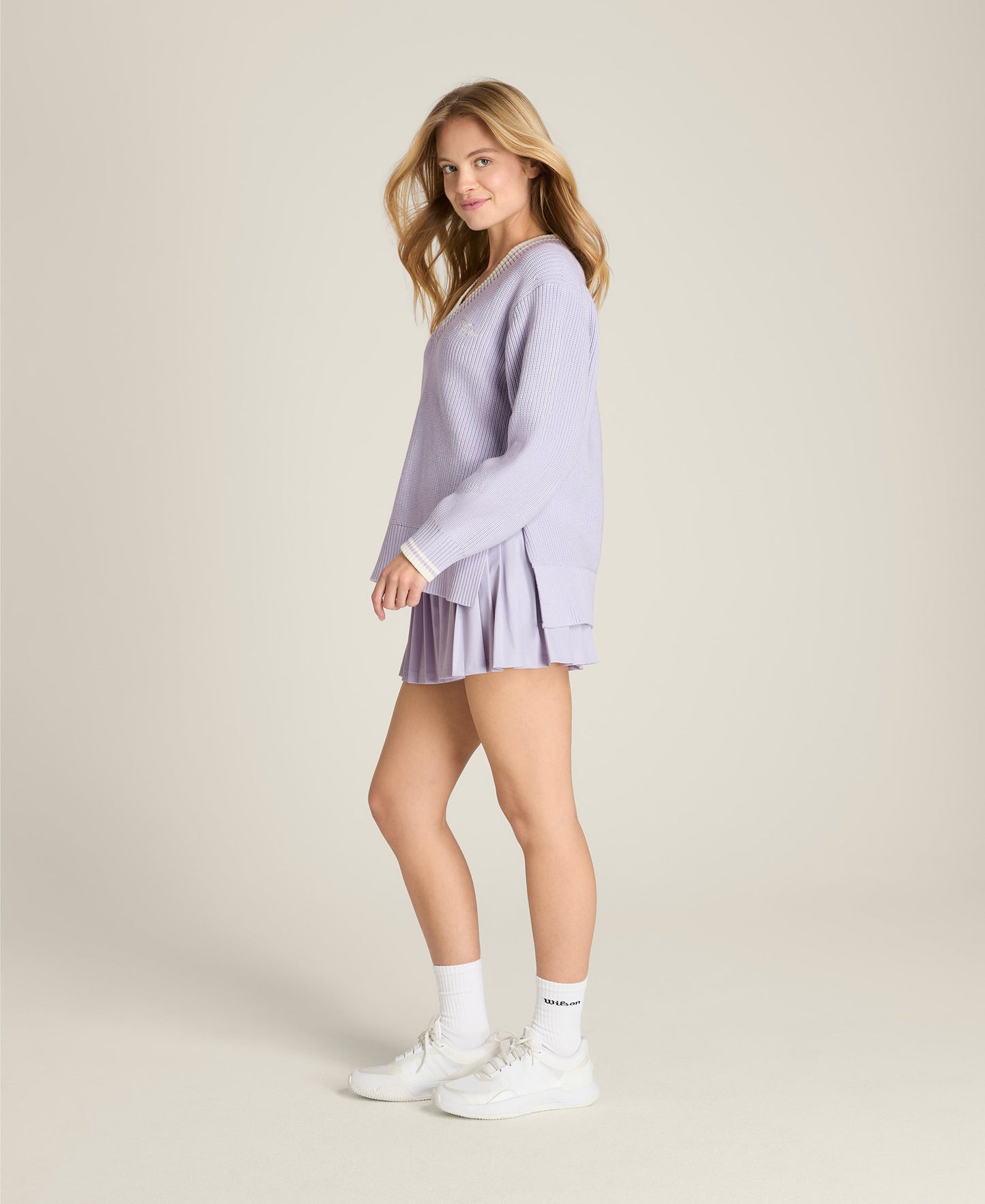 Varsity V-Neck Knit Sweater