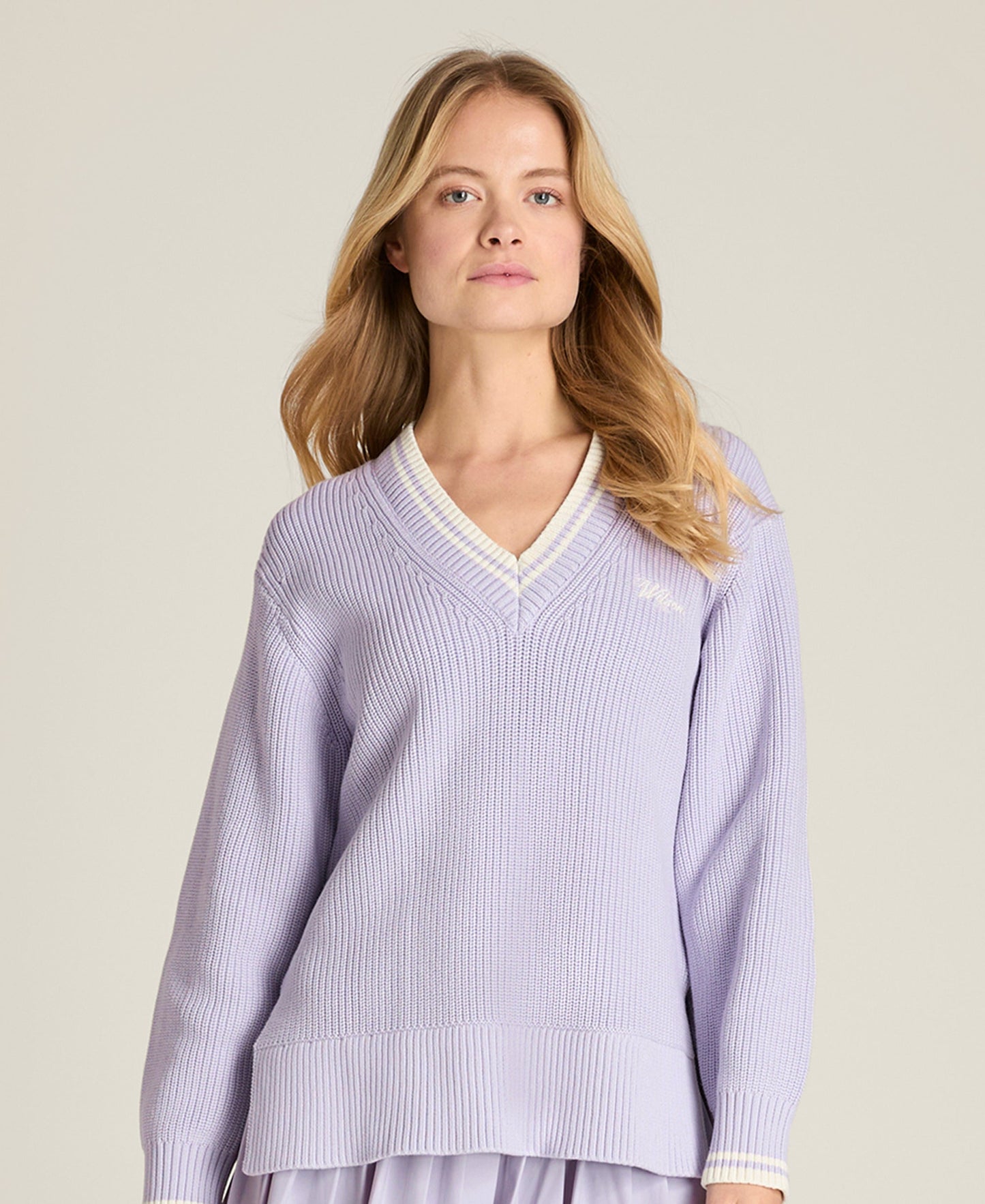 Varsity V-Neck Knit Sweater