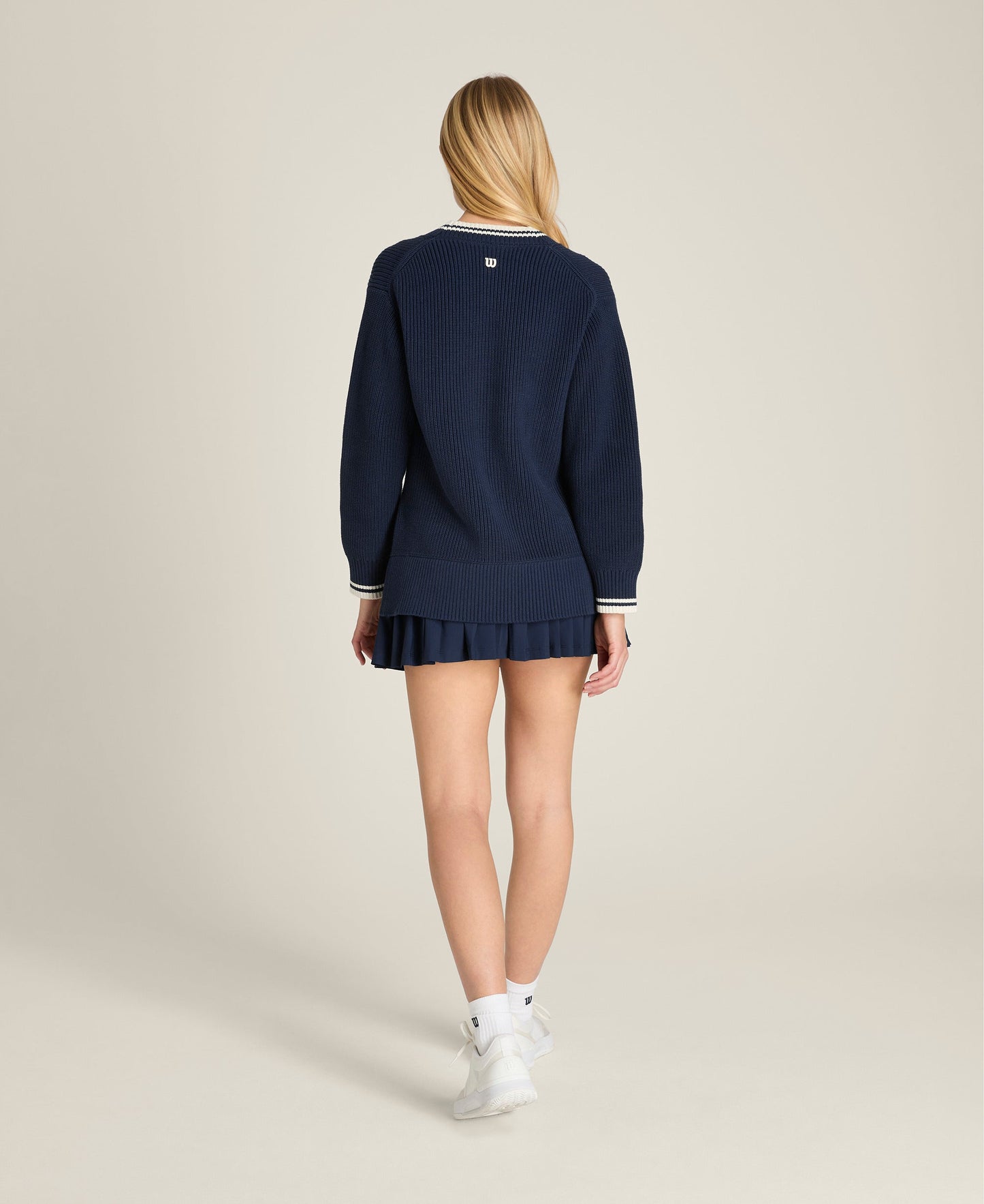 Varsity V-Neck Knit Sweater