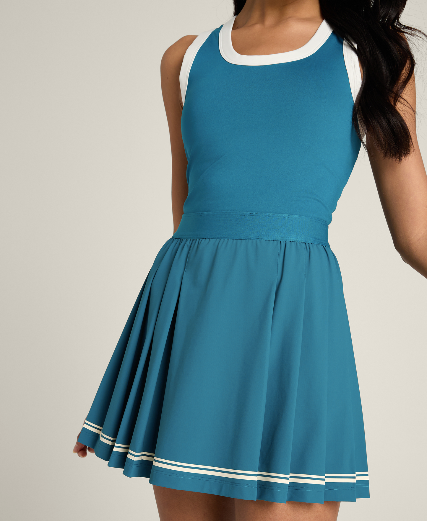 Contrast Scoop Neck Dress