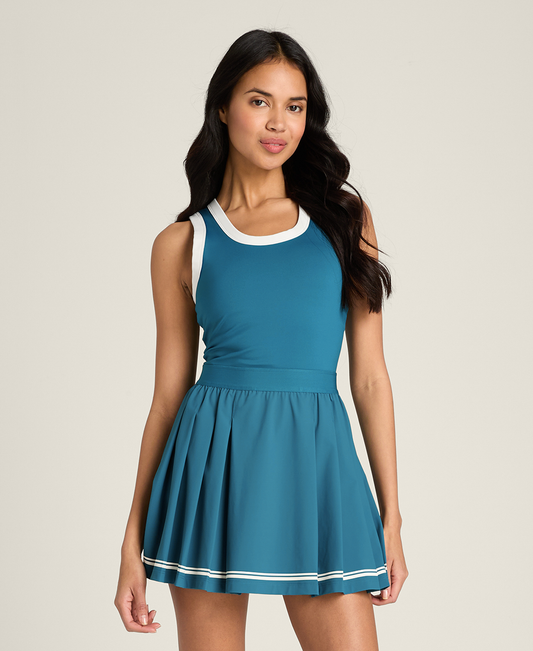 Contrast Scoop Neck Dress