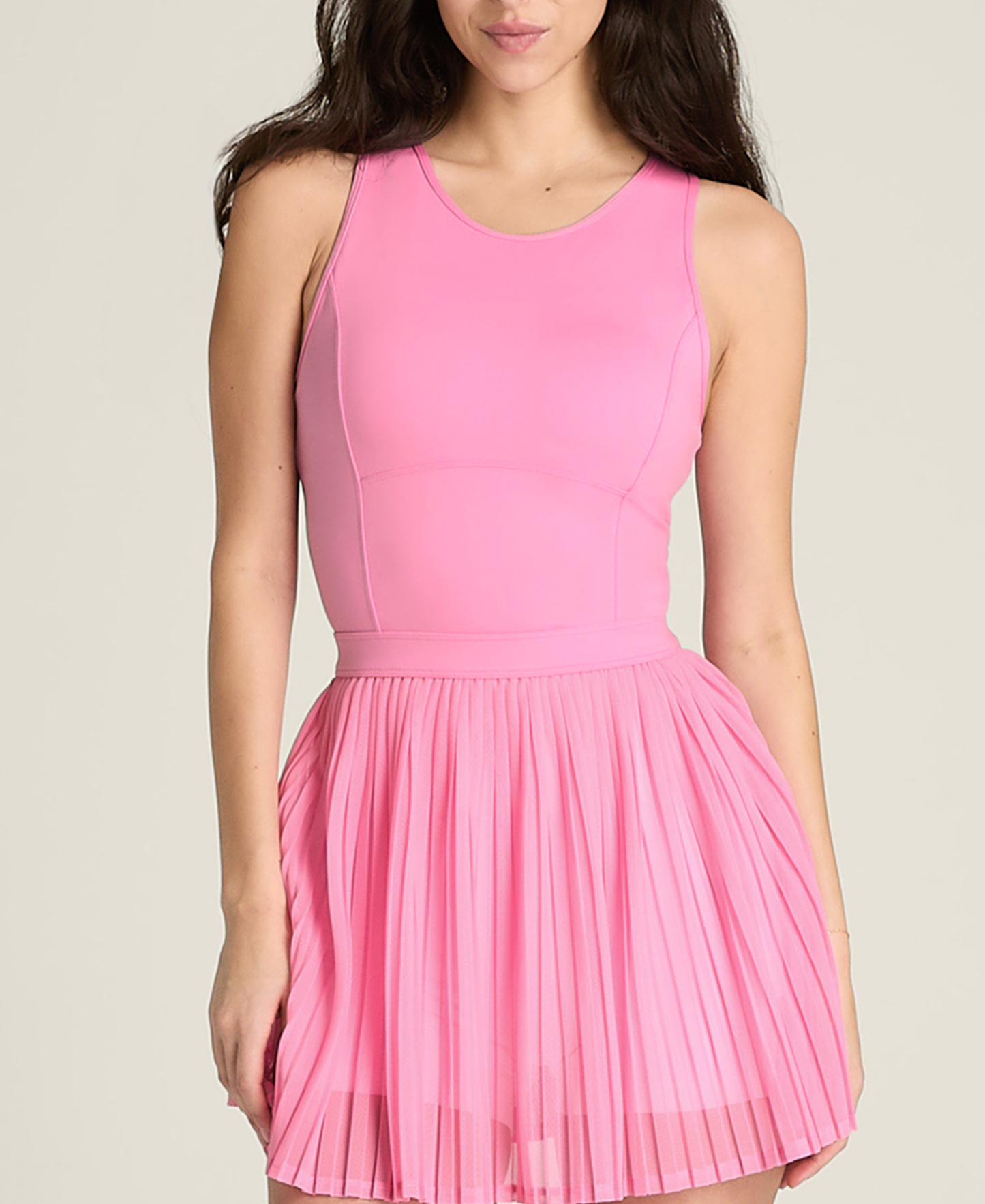Pleated Mesh Dress