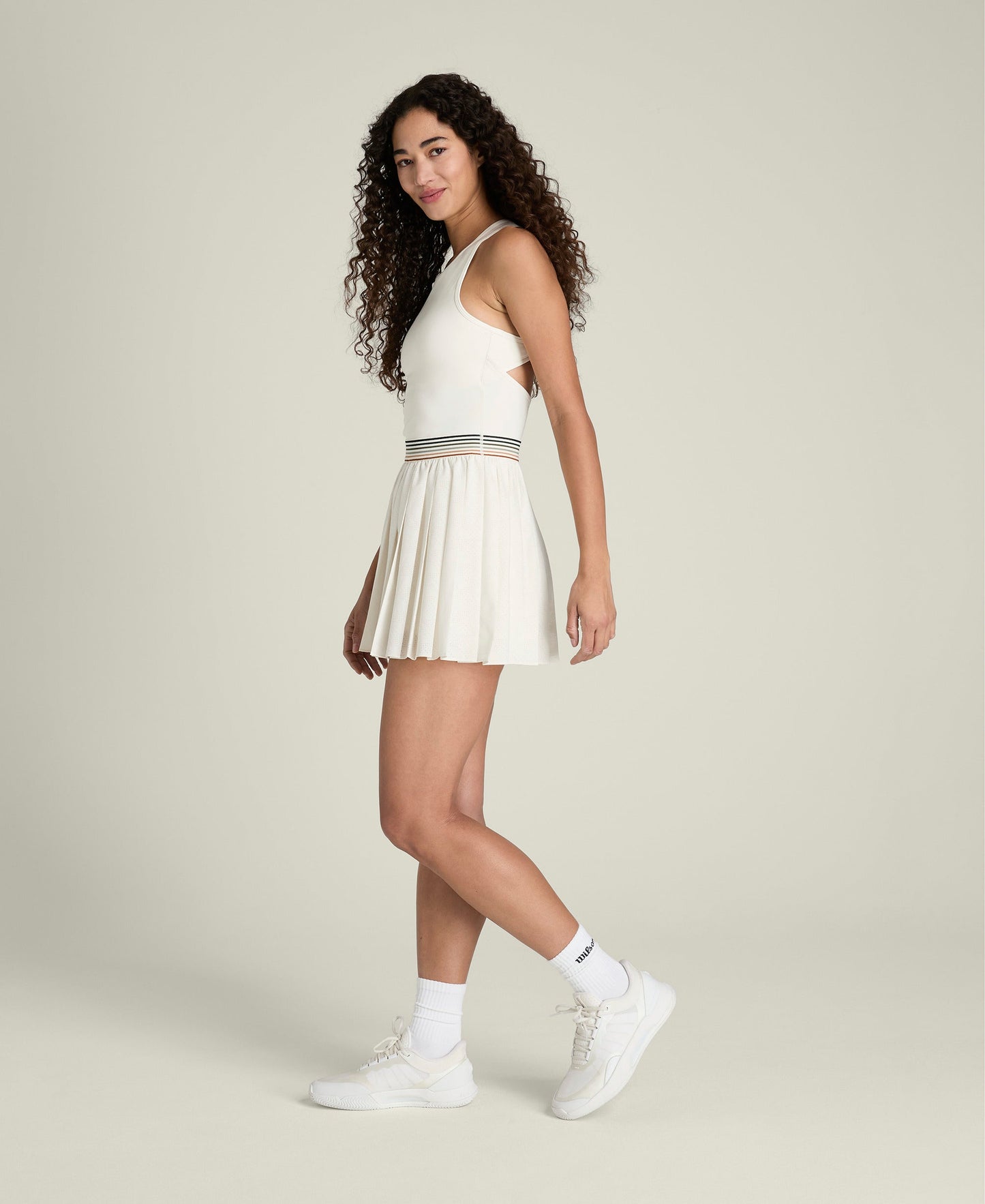 Laser Cut Pleat Dress
