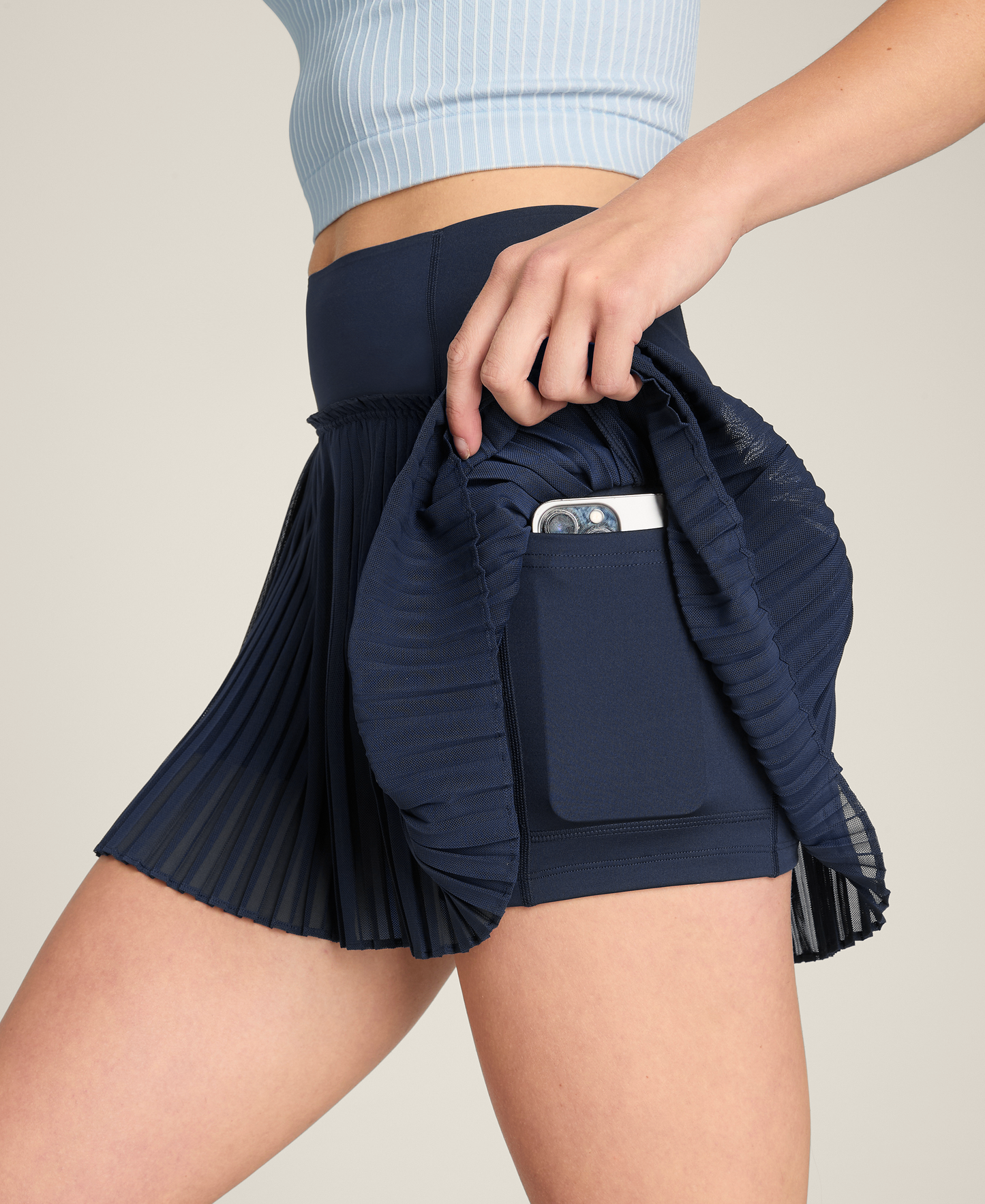 Mesh Pleat Skirt